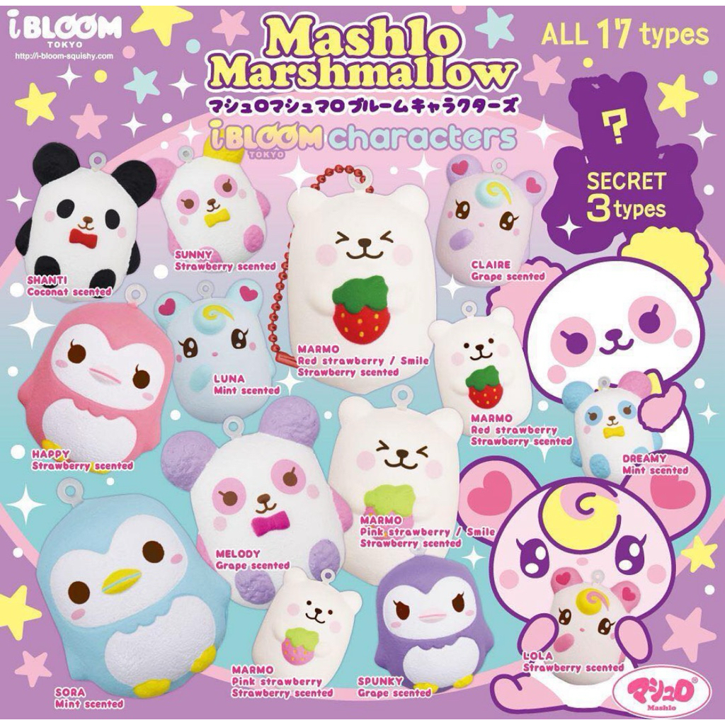 ĐỌC KĨ MÔ TẢ | iBloom Mashlo Marshmallow Penguin Squishy • keychain • new sealed