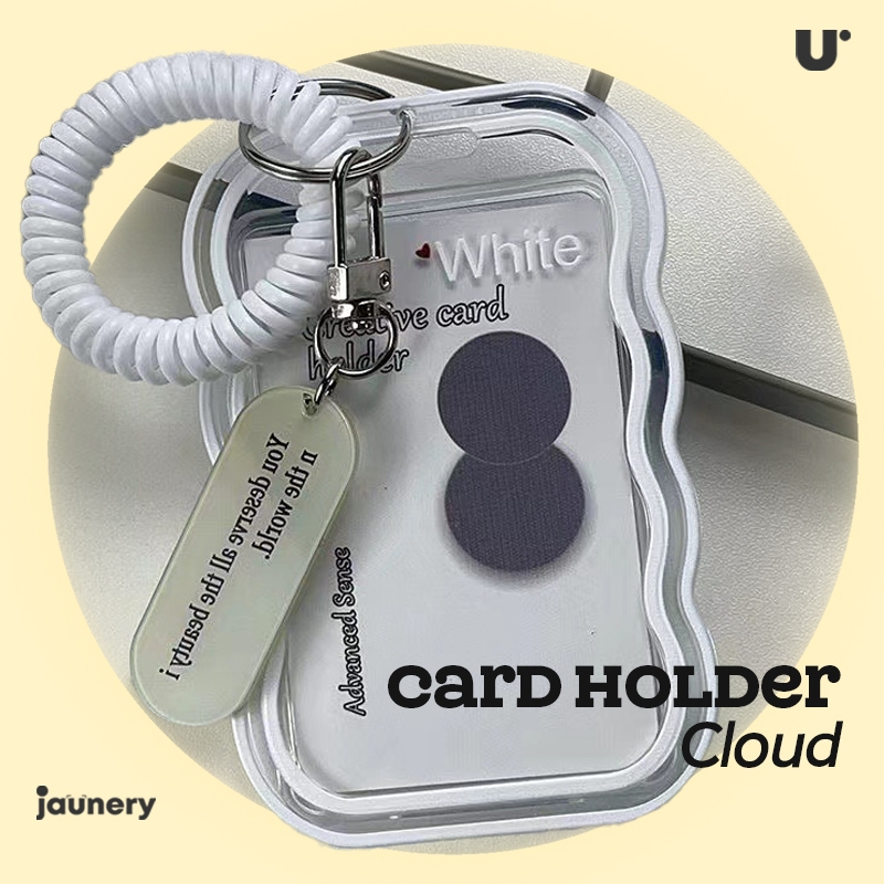 Bọc Card Dây Lò Xo Trong Suốt – Card Holder Mini Đựng Thẻ, Ảnh Cá Nhân - Cloud