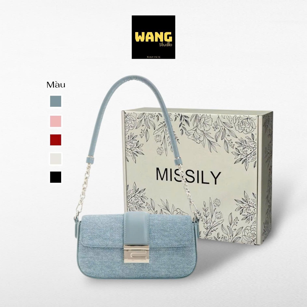 [Full box] Túi Xách Nữ Đeo Vai Đeo Kẹp Nách Chất Liệu Da PU Khóa Kim Loại Đơn Giản Tiện Dụng (nđ503)