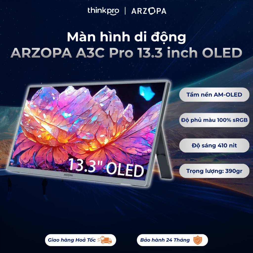 [CHÍNH HÃNG] Màn hình di động ARZOPA A3C Pro OLED 13.3" 60Hz FHD 400nits 100% sRGB 1ms HDMI & Type-C | BigBuy360 - bigbuy360.vn