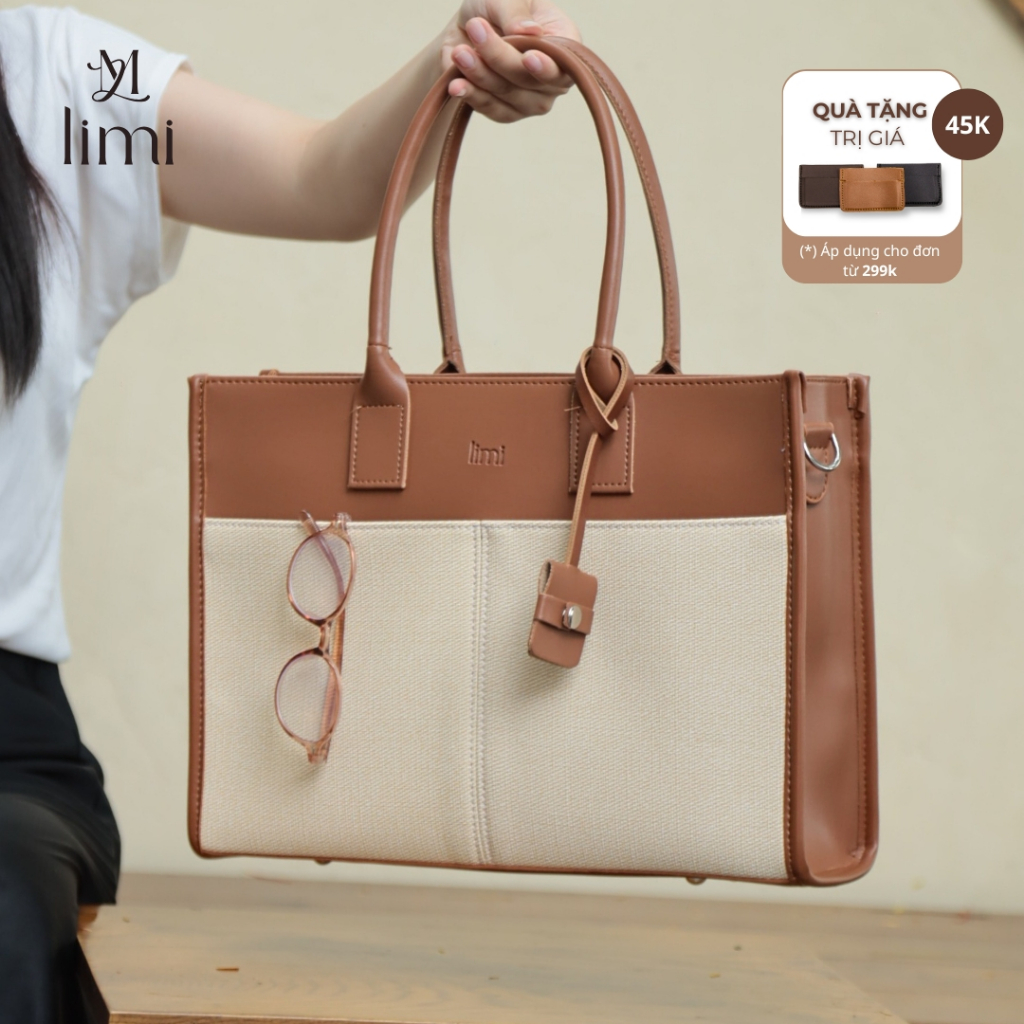 Túi Xách Công Sở Nữ LIMI (7 màu) Ngăn Laptop Riêng Đựng Laptop 15 inch Tote Da Đi Làm Đi Dạy (LILY)