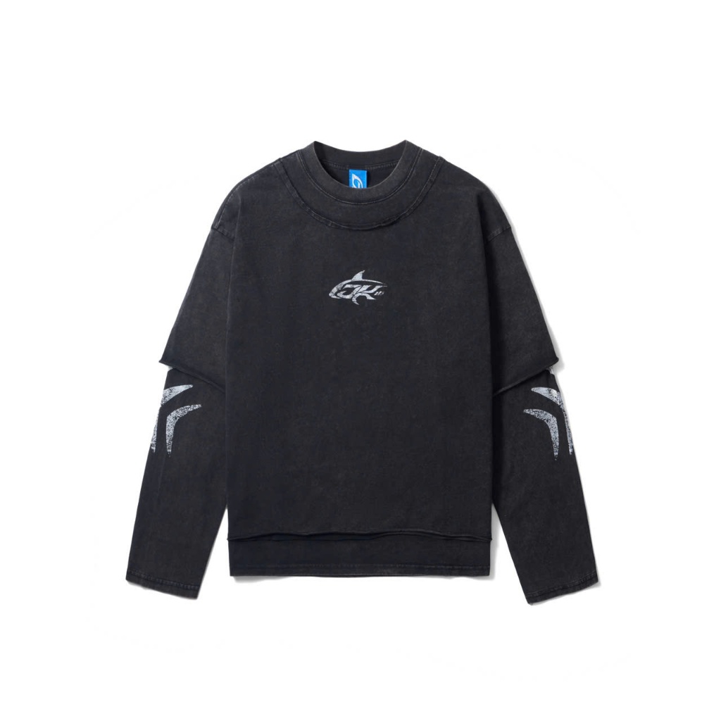 DKILLUMINATE DOUBLE LAYER WASHED LONGSLEEVE / Áo longsleeve wash Đen