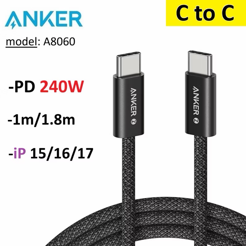 Dây sạc Type C to Type C PD 240W Anker A8060 -Bảo Hành 12 tháng