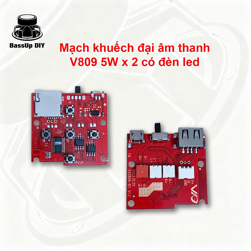 Mạch khuếch đại âm thanh V809 công suất 5W x 2 TWS DIY loa bluetooth mini