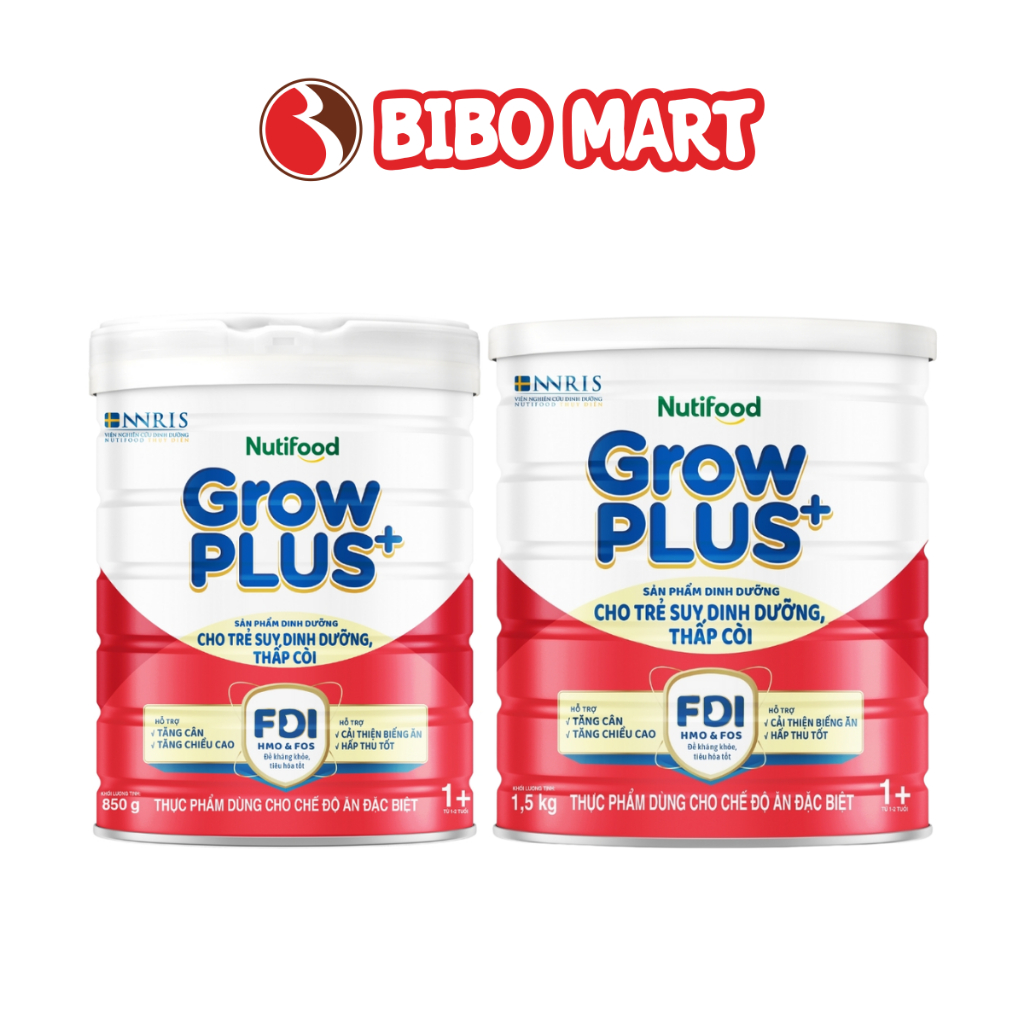 [KOL] Sữa Bột GrowPLUS+ Đỏ Lon Hỗ Trợ Tăng Cân Phát Triển Chiều Cao Cho Bé 1+ - Bibomart