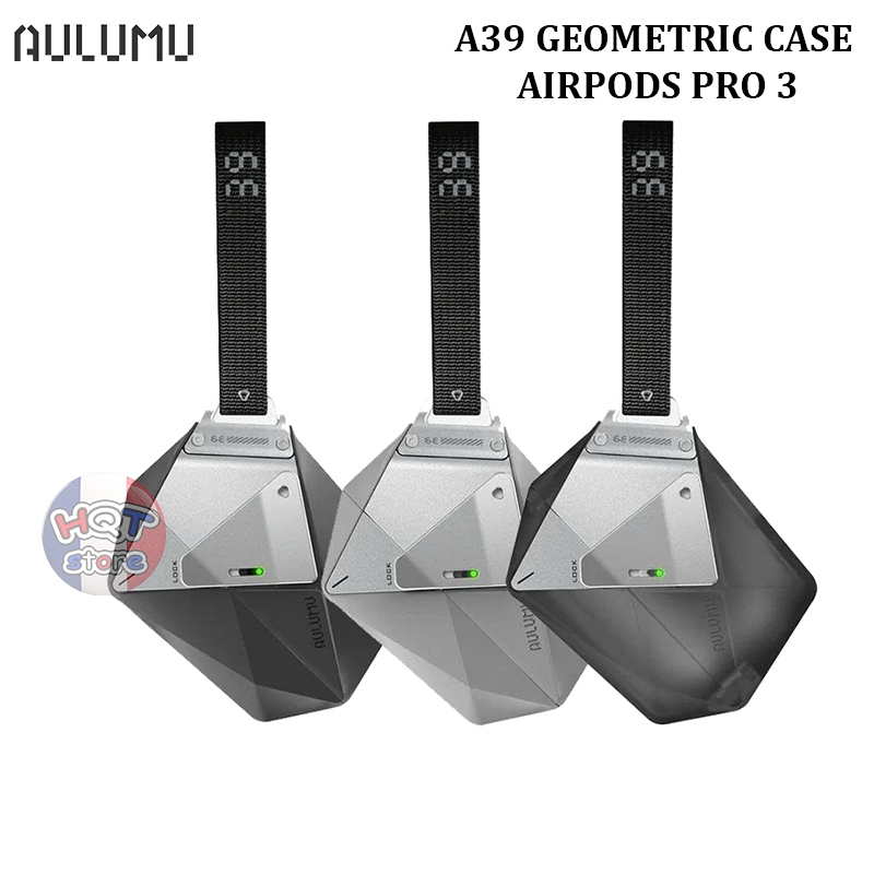 Ốp lưng chống sốc Aulumu A39 Geometric Case cho Air.(Pods) Pro 3 Lock & Lanyard