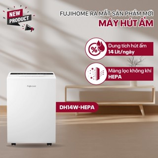Máy hút ẩm lọc không khí HEPA Ion diệt khuẩn UV 14L/ ngày Fujihome DH14W-HEPA chống nồm ẩm phòng ngủ khách 10-25m2