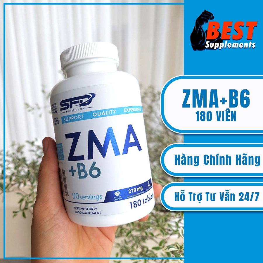 SFD - Viên uống Bổ Sung Kẽm, Magie , Vitamin B6 :  ZMA + B6 - 180 viên
