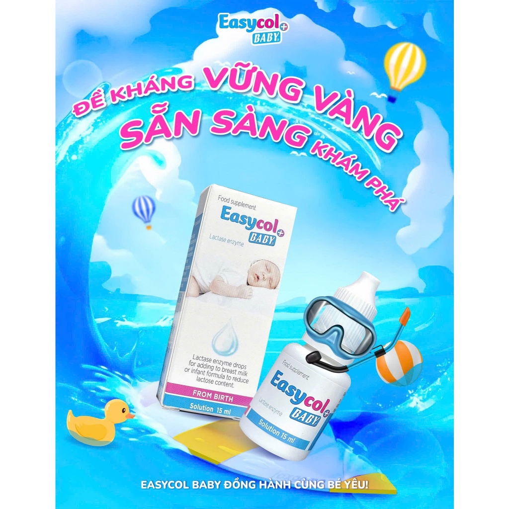[CHÍNH HÃNG] Enzyme Lactase Easycol Baby ngăn ngừa tiêu chảy, nôn trớ, hấp thu kém cho trẻ bị bất du
