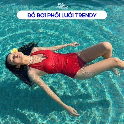 Đồ bơi một mảnh nữ phối lưới trendy fit dáng đi nghỉ dưỡng - Bikini Passport - BS528_RD