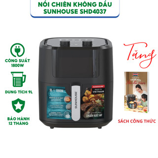 Nồi Chiên Không Dầu SUNHOUSE SHD4037 - Dung Tích 9L - Công Suất 1800W - Bảo Hành Chính Hãng 12 Tháng