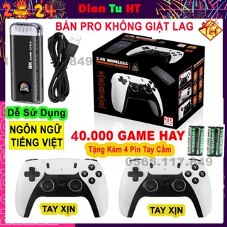 Game Stick 4K Cầm Tay V5 Pro 2025 Tiếng Việt 64GB 20.000 Trò + 100 Game Mới Có 2 Tay Cầm Không Dây