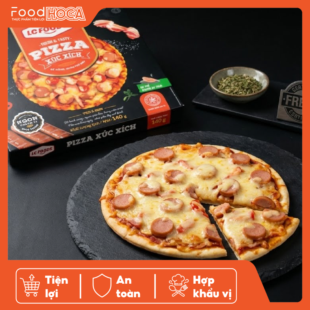 [GIAO HỎA TỐC HCM] Pizza Xúc Xích LC Foods 140G - Pizza Đông Lạnh Ăn Sáng Shop HOCA FOOD