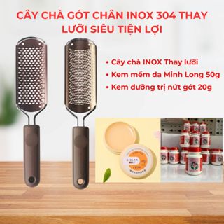 [Hàng mới về] Cây chà gót chân inox 304 - kem mềm da và kem dưỡng gót chân dễ dàng sử dụng tại nhà nails women nữ