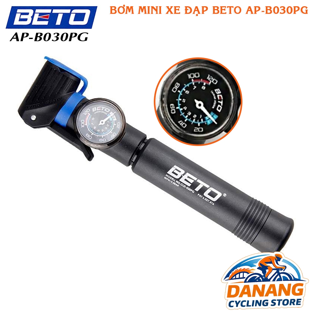 Bơm Mini Xe Đạp BETO AP-B030PG – Đồng Hồ Áp Suất, Bơm Tay Cao Cấp