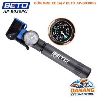 Bơm mini xe đạp beto ap-b030pg – đồng hồ áp suất, bơm tay cao cấp