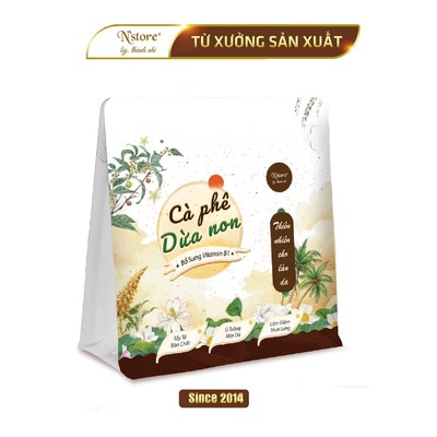 BỘT CÀ PHÊ CƠM DỪA N'STORE Tẩy da chết, Làm trắng da 200Gr