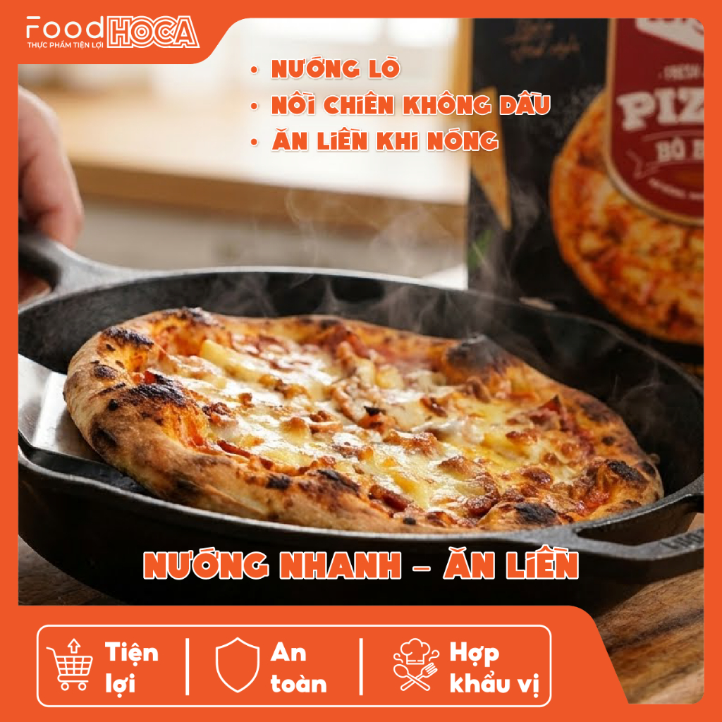 [GIAO HỎA TỐC HCM] Pizza Bò Bằm LC Foods 140G - Pizza Đông Lạnh Ăn Sáng Shop HOCA FOOD