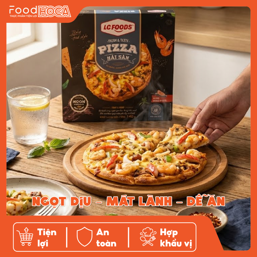 [GIAO HỎA TỐC HCM] Pizza Hải Sản LC Foods 140G - Pizza Đông Lạnh Ăn Sáng Tiện Lợi Shop HOCA FOOD