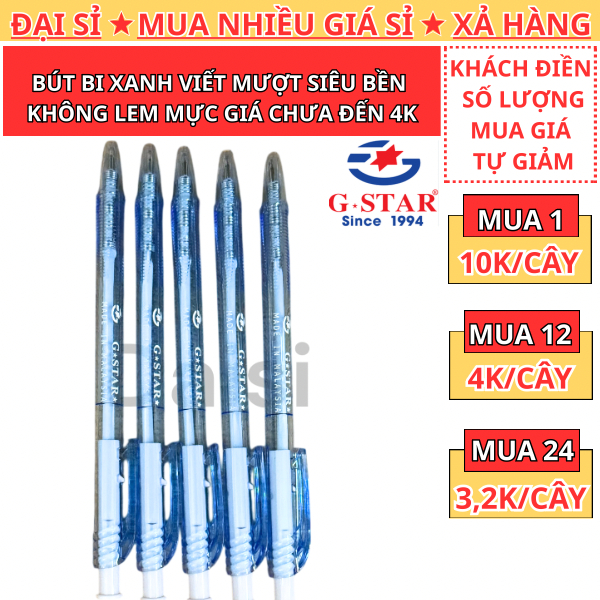 [BP-69] Hộp 24 Cây Bút Bi Mực Xanh 0.5mm G-Star BP69  - Đại Sỉ
