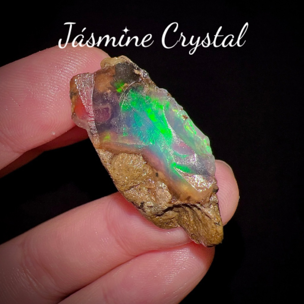 [ 26 carat] Đá OPAL Thô Jásmine Crystal Sưu Tầm Lửa Đậm Xanh Lá (1 viên như hình)