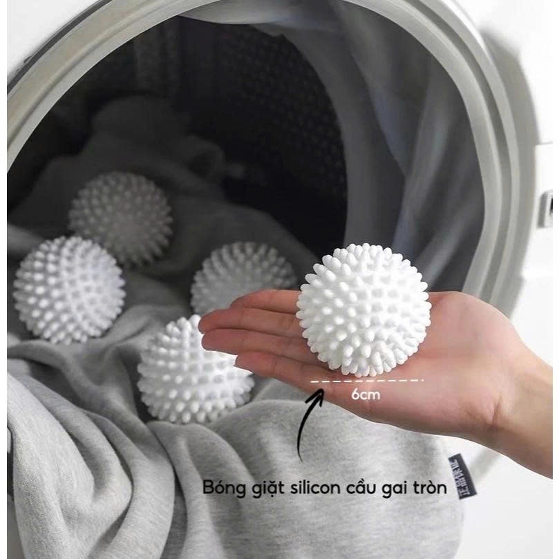 Set 5 Bóng Giặt Cầu Gai Silicon Cỡ Lớn 5.5cm