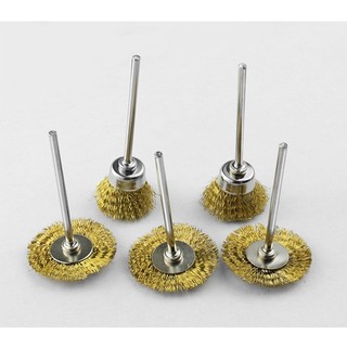 Bộ 9 chổi đồng đánh bóng, tẩy gỉ mini trục 2,35mm