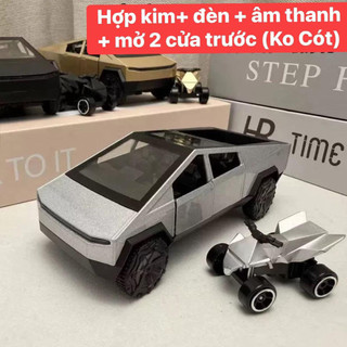 COMBO 2 xe mô hình tesla cybertruck hợp kim có đèn, âm thanh, mở được 2 cửa trước, làm quà tặng trưng bày sưu tầm