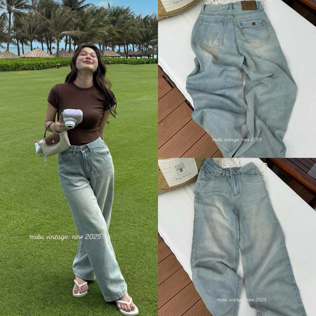 Thu.NStore- QUẦN JEAN XUÔNG XANH 93 CM CHO NẤM (mã 5709)