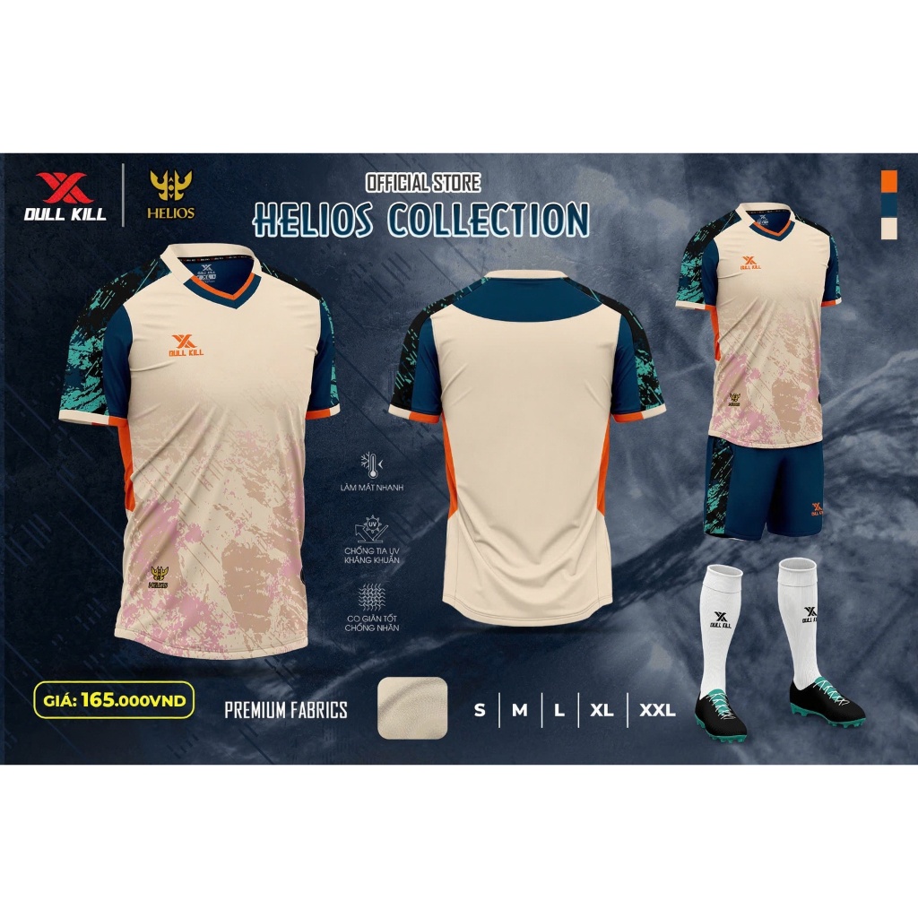[HCM] Quần Áo Bóng Đá Nam DK HELIOS - Vải Thun Mè Cao Cấp Thoáng Khí, Big Size 100kg, Đủ Màu