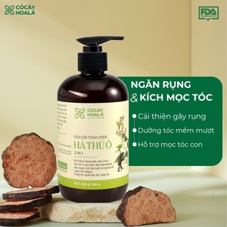 (Tặng túi)Dầu gội thảo dược Hà Thủ Ô 2in1 Cỏ Cây Hoa Lá 450g giúp giảm rụng tóc, dưỡng tóc chắc khỏe