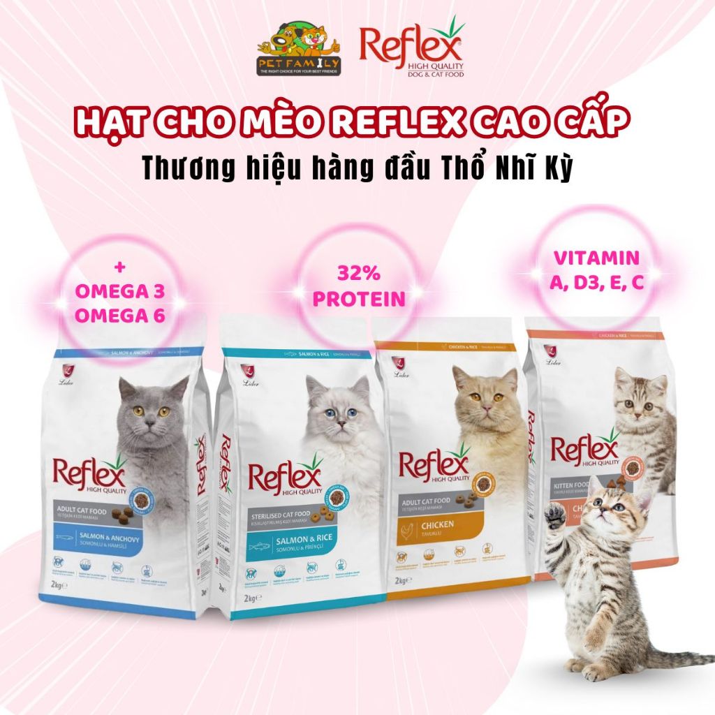 Hạt REFLEX Cho Mèo - Thức Ăn Hạt Cao Cấp Cho Mèo Nhập Khẩu Thổ Nhĩ Kỳ - Gói 2kg RCALL