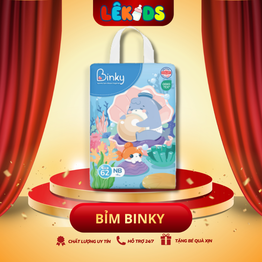 (2 bịch)Tả/bỉm Binky quần dán size NB62/S58/M54/M50/L46/XL44/2XL40/3XL36 cho bé thấm hút nhanh
