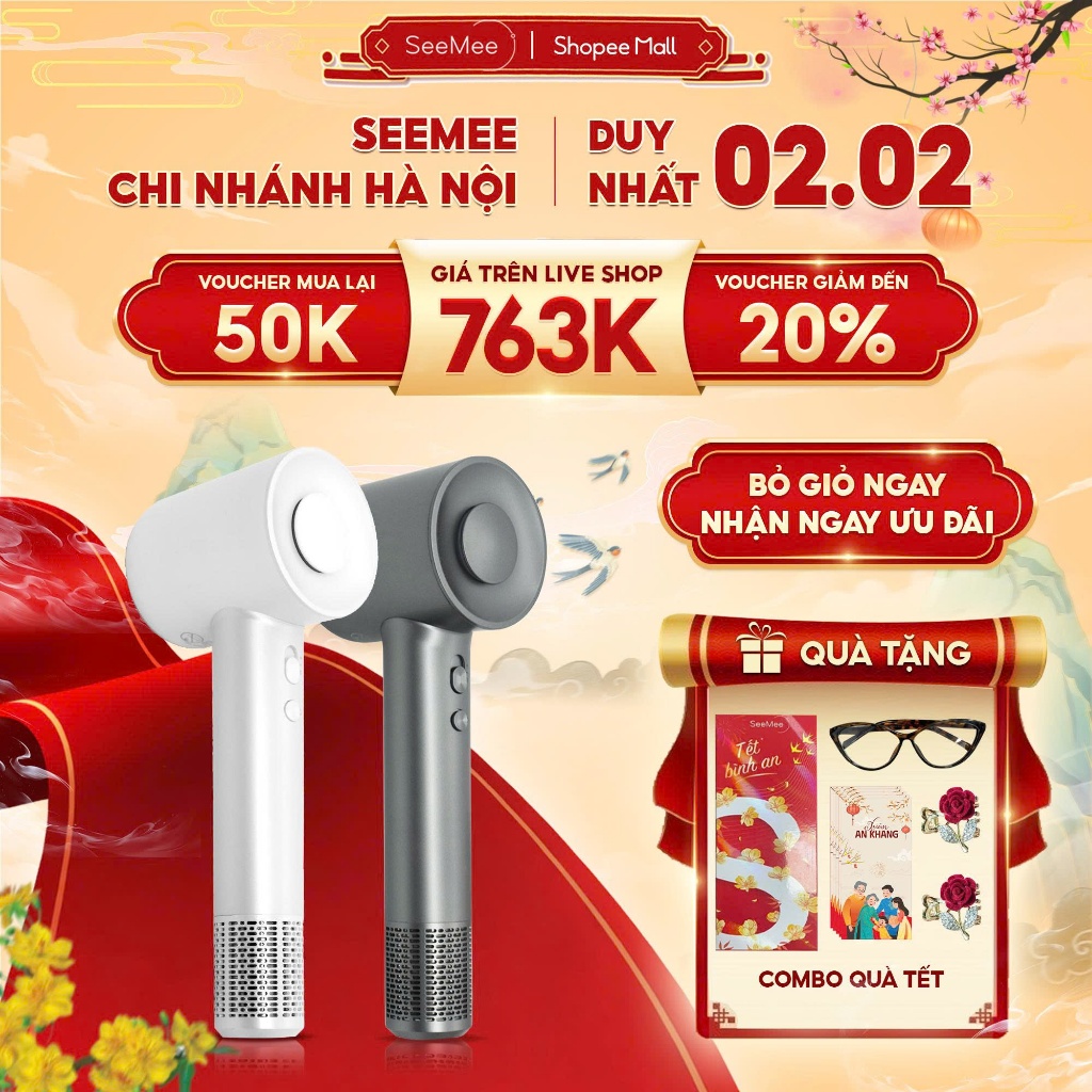 [GIÁ 720K TẠI LIVE SHOP] Máy sấy tóc 2 chiều Seemee tốc độ cao giúp tóc khô nhanh, bóng mượt tức thì