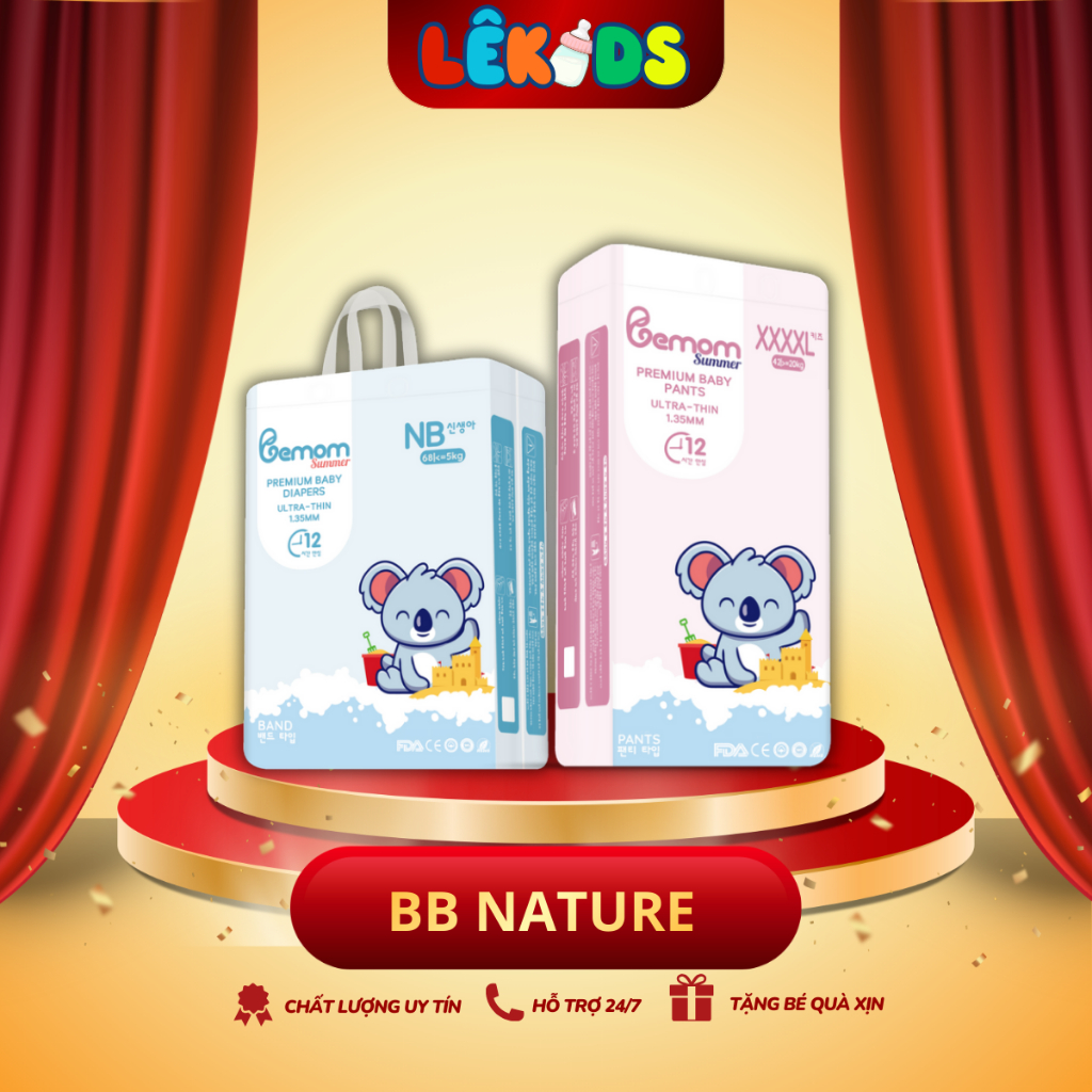 [Kèm Quà] Combo 2 Bịch Tã/Bỉm QUẦN Bemom (Ngày Và Đêm) Siêu Mỏng, Nhẹ Size M-4XL Cho Bé Từ 6kg-20kg