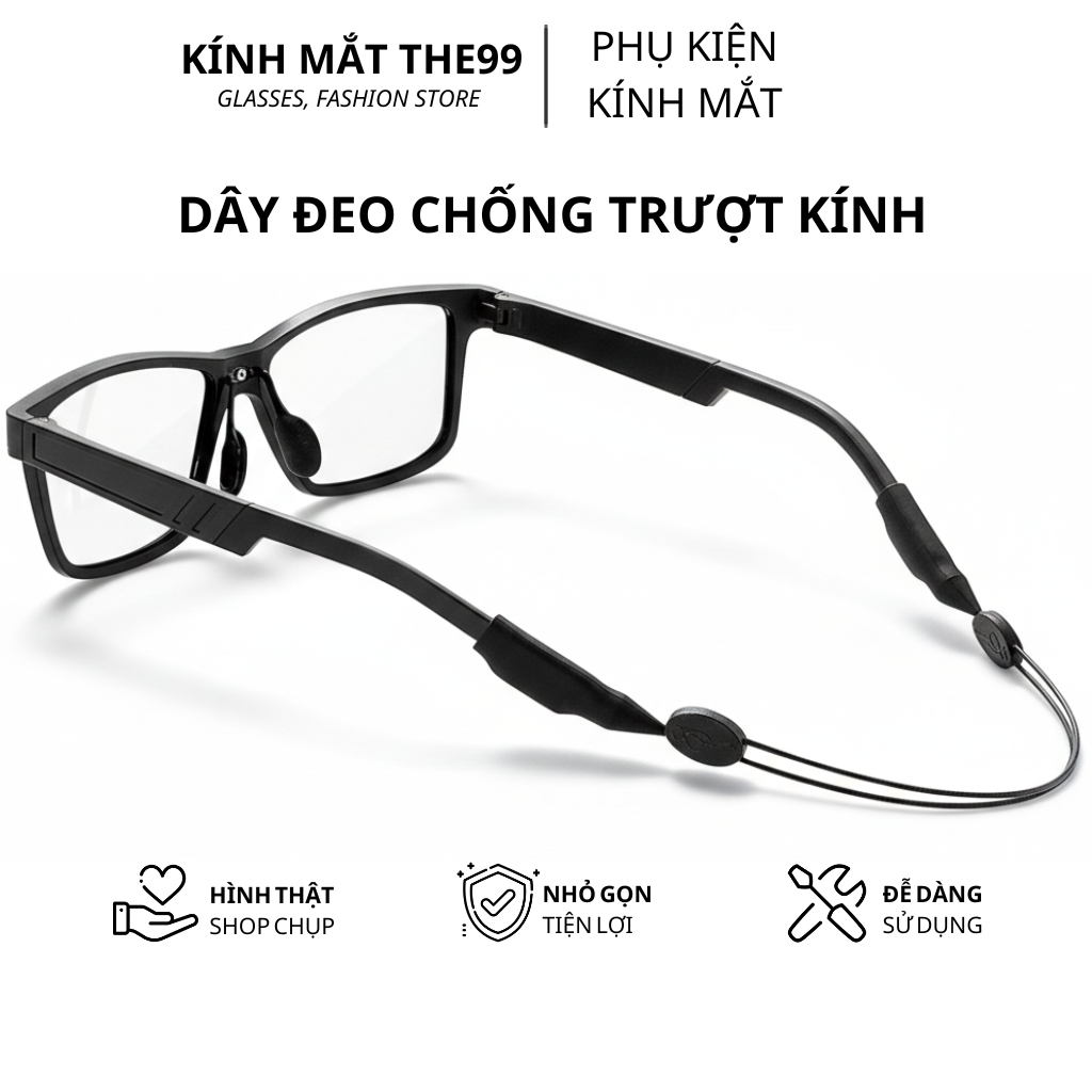 Dây Đeo Kính Silicon Siêu Bền - Chống Rơi, Chống Tuột, Nhẹ Êm Tai, Phù Hợp Mọi Loại Kính DD001 | KÍNH MẮT THE99
