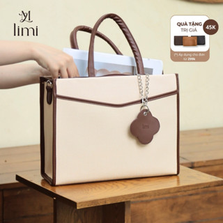 Túi công sở nữ da LIMI (3 màu) Ngăn Laptop Riêng vừa laptop 14inch tote size to đi dạy A4 (SORA)