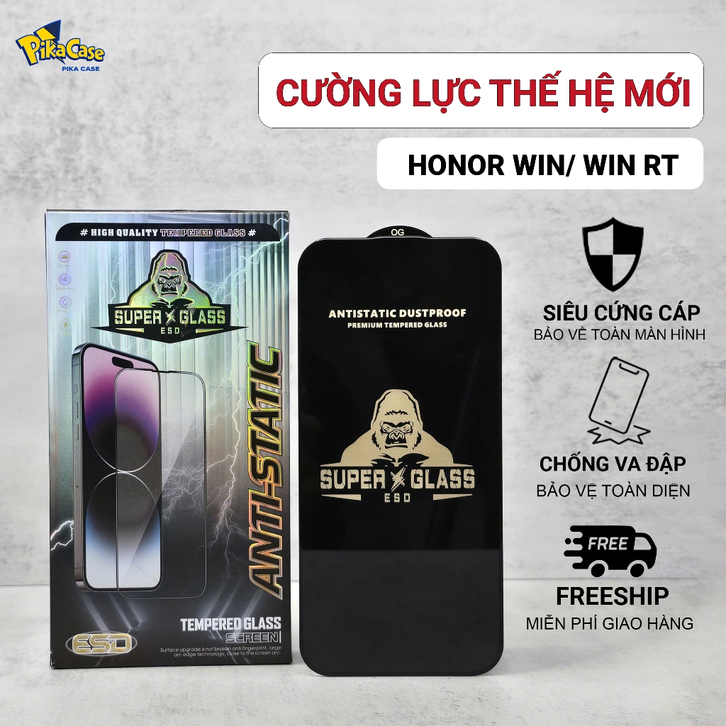 Cường lực trong suốt dt Honor Win, Win RT Cowcase full màn | Miếng kính dán bảo vệ màn hình pikacase