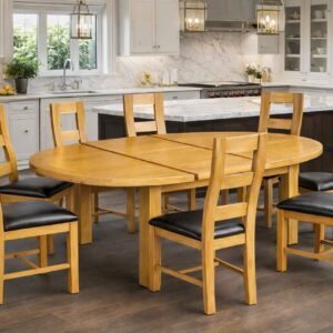 Edmonton Extendable Oak Set – "Phép Thuật" Biến Hình Cho Phòng Ăn
