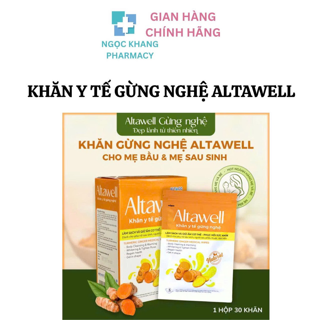 [Có quà] Khăn Y Tế gừng nghệ ALTAWELL giúp giảm thâm ,mờ rạn ,lấy lại vóc dáng cho phụ nữ sau sinh