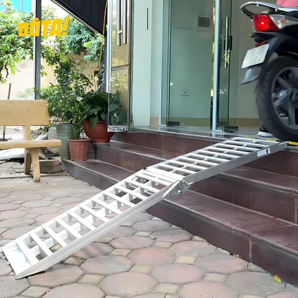 (GẬP GỌN) Thang dắt xe máy Hợp kim nhôm DÔTA Gập Gọn, tải trọng 340kg (cho thềm cao từ 26 đến 75 cm)