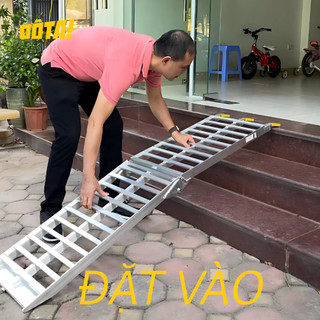 (GẬP GỌN) Thang dắt xe máy Hợp kim nhôm DÔTA Gập Gọn, tải trọng 340kg (cho thềm cao từ 26 đến 75 cm)