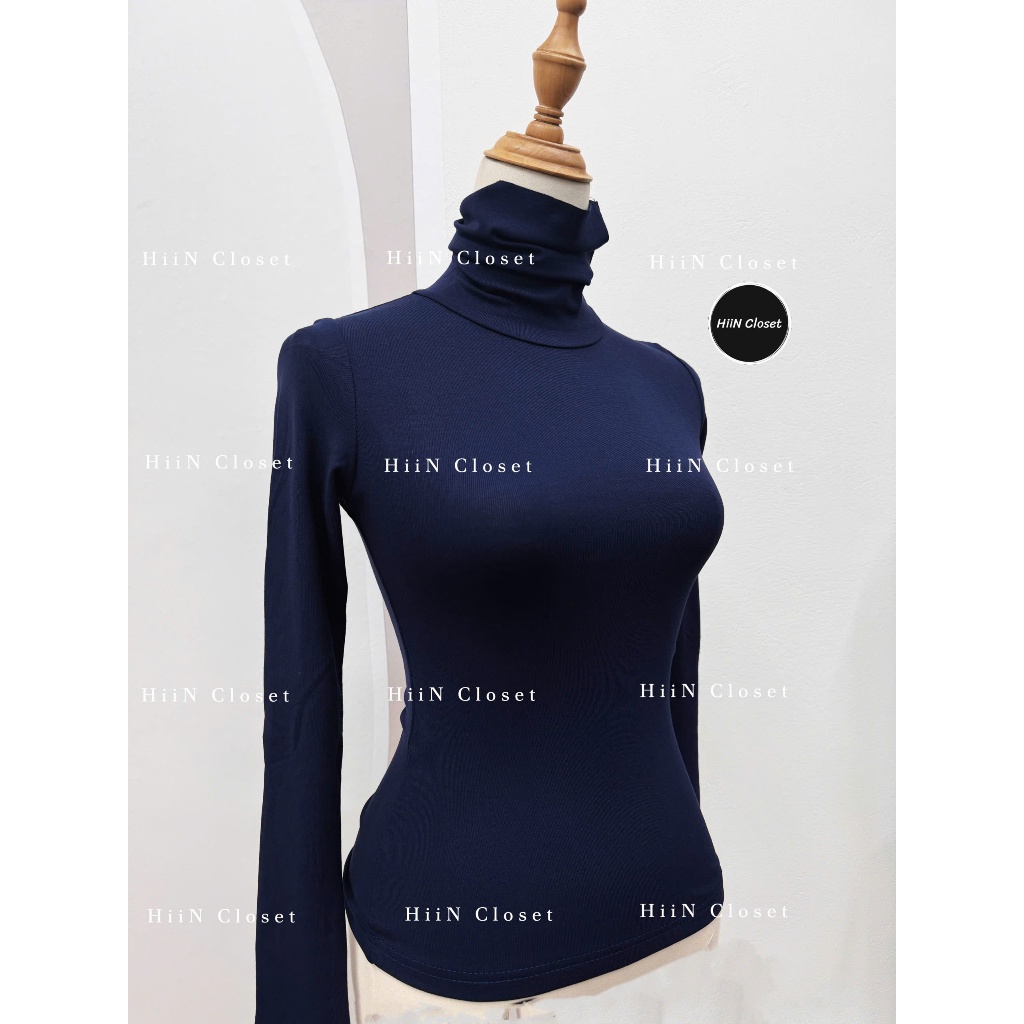 Áo thun cổ Lọ dài tay ôm body - Áo thun chất Bozip cổ lọ tôn dáng HiiNCloset - 113 | BigBuy360 - bigbuy360.vn