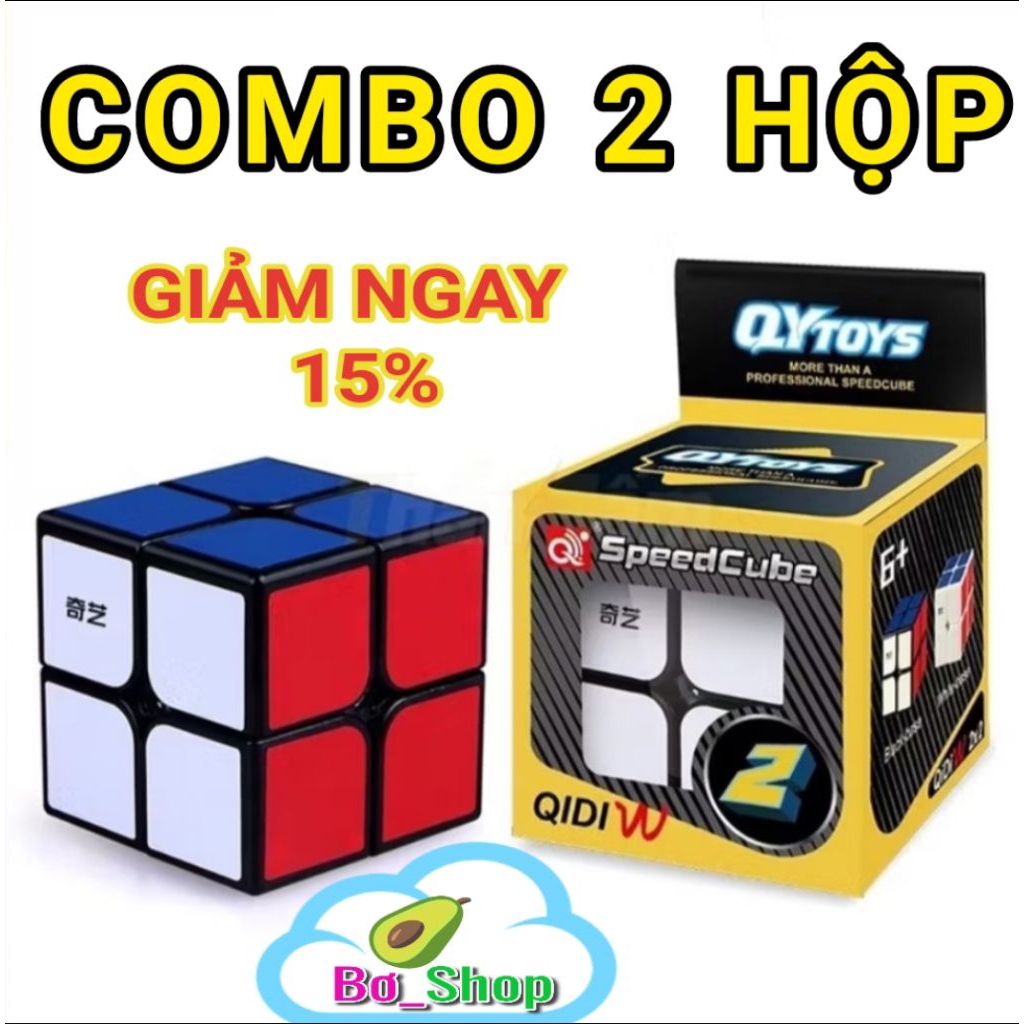 Rubik 2x2 QiYi QiDi S2 2x2 Stickerless Rubic 2 Tầng Đồ Chơi Trí Tuệ Trẻ Em Phát Triển Tư Duy 2x2...