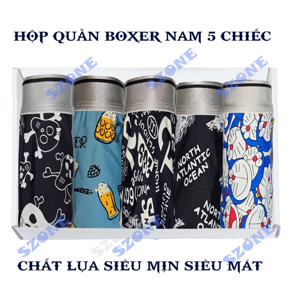 Hộp 5 Sịp Lụa Boxer Nam Szone