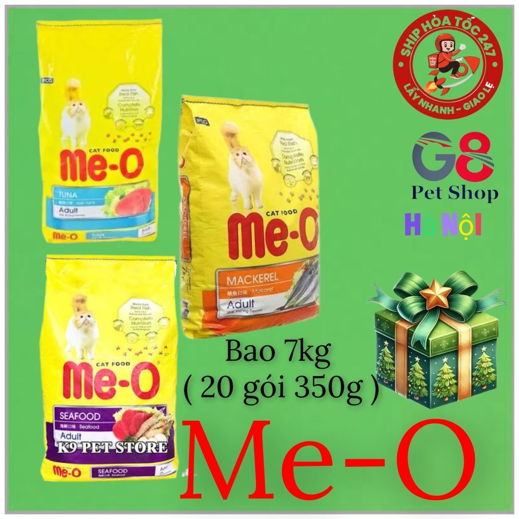 DATE MỚI - GIÁ RẺ - BAO 7 kg ( 20 GÓI 350G ) - Thức ăn hạt cho mèo lớn Me-O