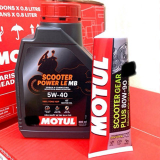 Combo Nhớt & Láp Cho Xe Tay Ga Motul Scooter Power LE 5W40 0.8L Dầu Nhớt Tổng Hợp 100%