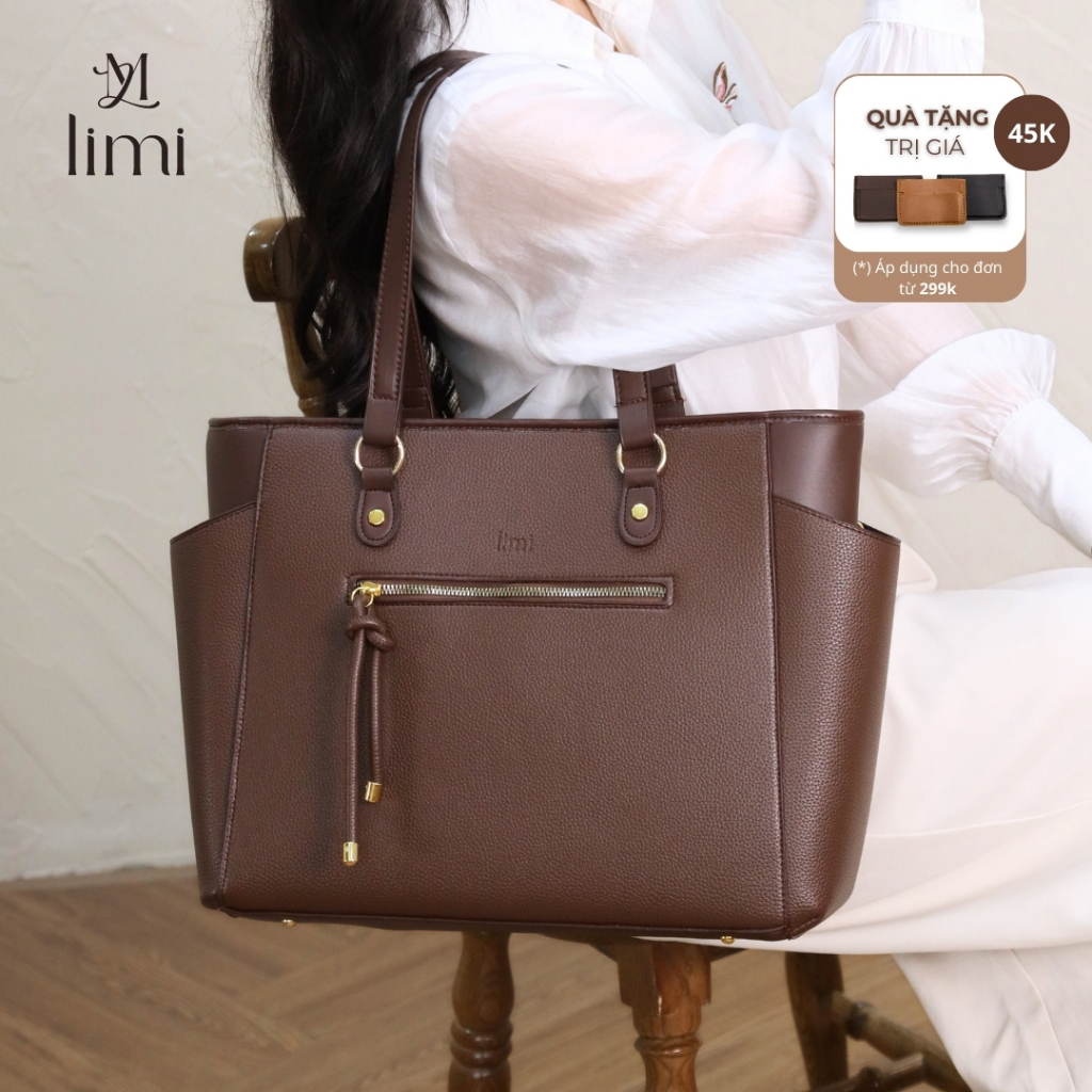 [Size lớn vừa Laptop] Túi xách công sở nữ LIMI (4 màu) đựng lap 16 inch A4 tote da size to (VENUS)