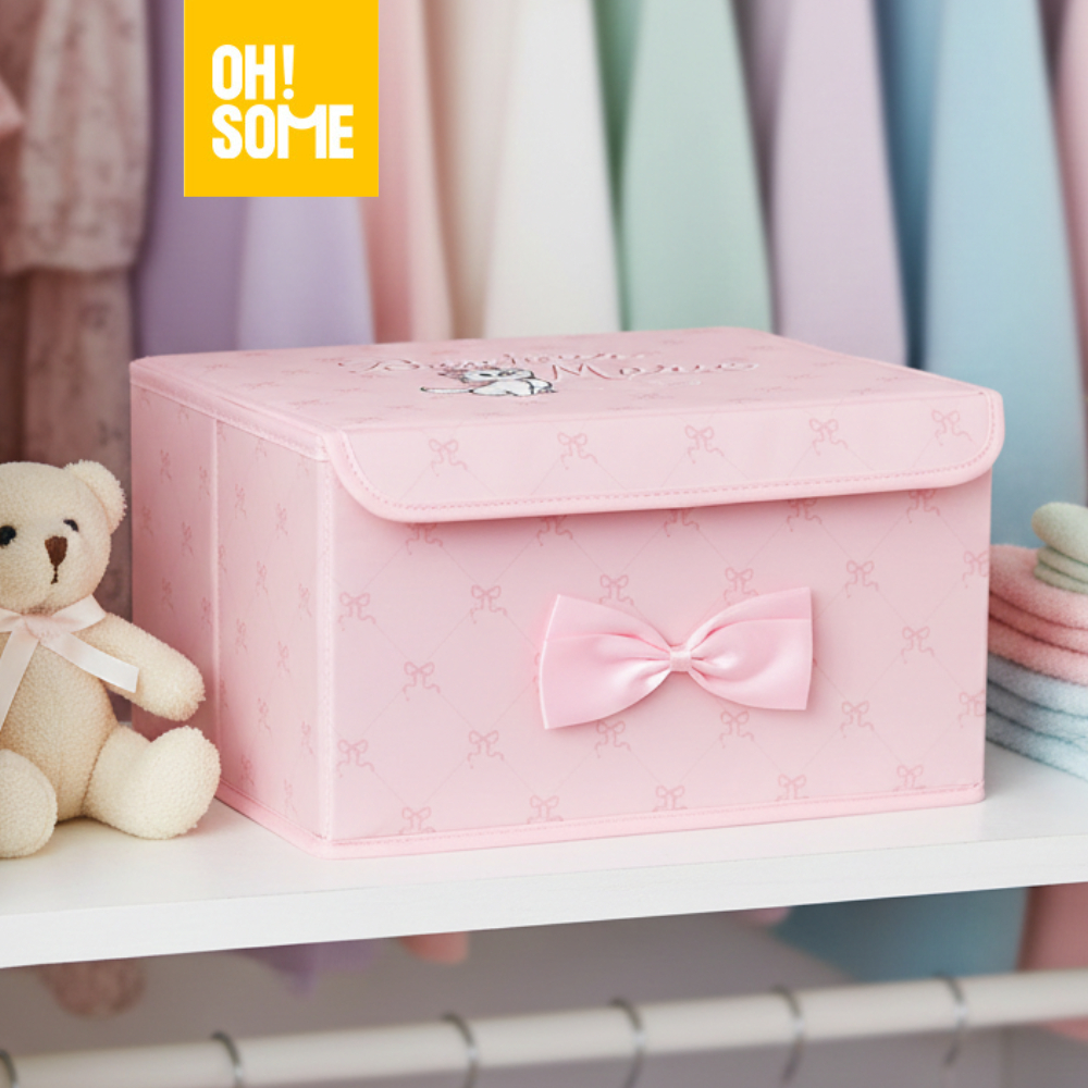 【OHSOME x Disney】- Hộp vải đựng quần áo, đồ lót gấp gọn - Thùng đựng đa năng có nắp đậy mèo Marie Solo Corner Disney