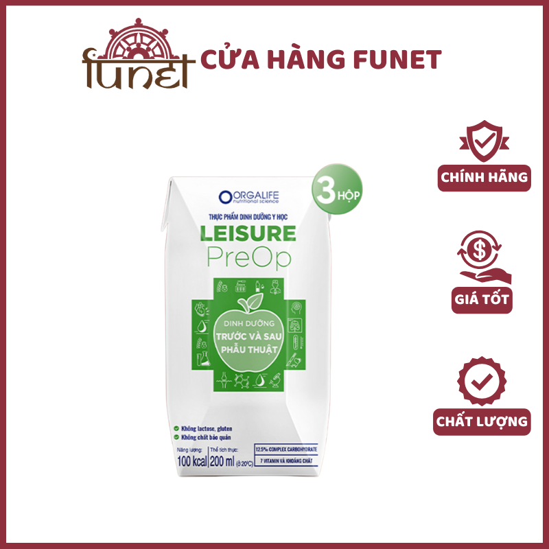 Lốc 3 hộp LEISURE PREOP – Thức Uống Bổ Sung Năng Lượng, 200ML